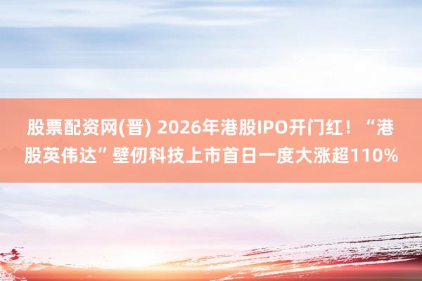 股票配资网(晋) 2026年港股IPO开门红!“港股英伟达”壁仞科技上市首日一度大涨超110%