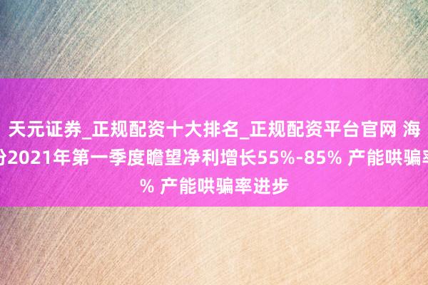 天元证券_正规配资十大排名_正规配资平台官网 海达股份2021年第一季度瞻望净利增长55%-85% 产能哄骗率进步